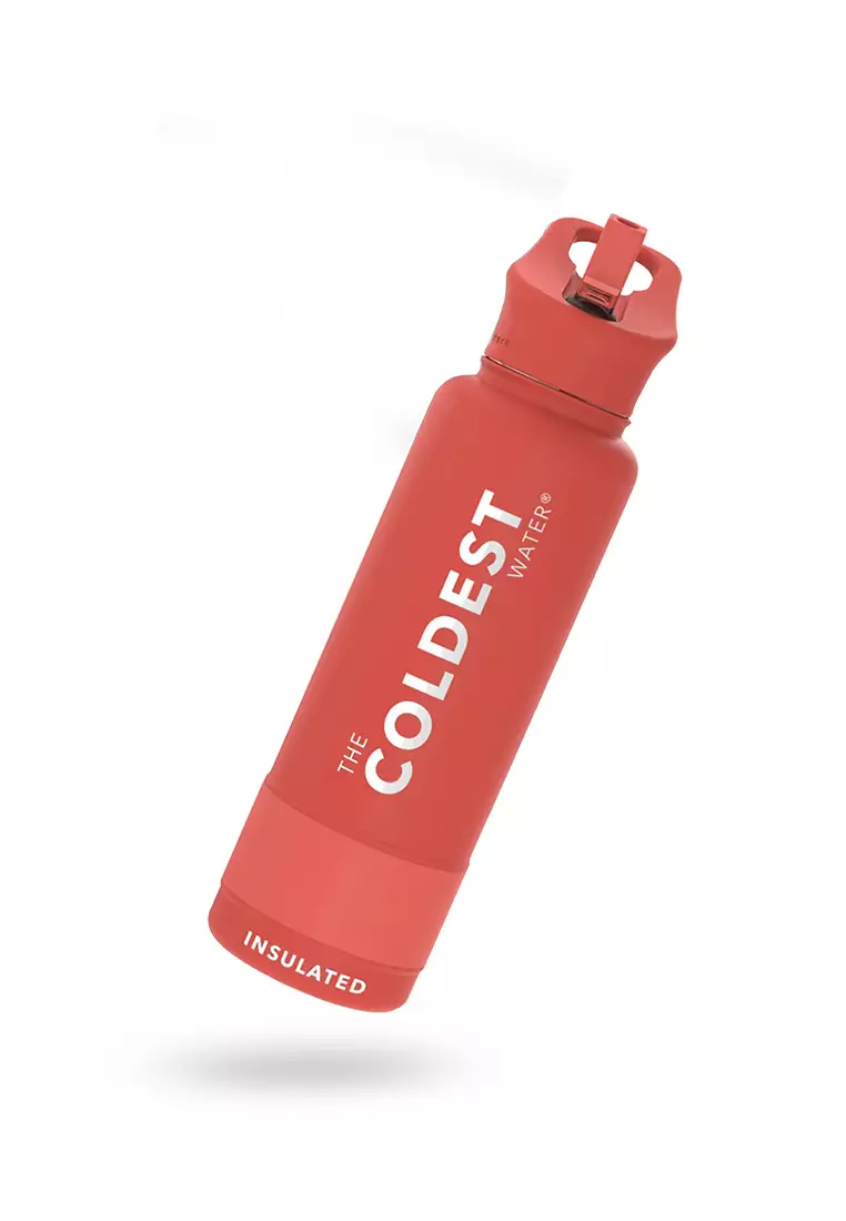 The Coldest Water - Sports Water Bottle - 40 oz (Straw Lid, Red