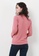 nicole pink Nicole V-Neckline Long Sleeve Sweatshirt D6EECAAB1CEF96GS_3