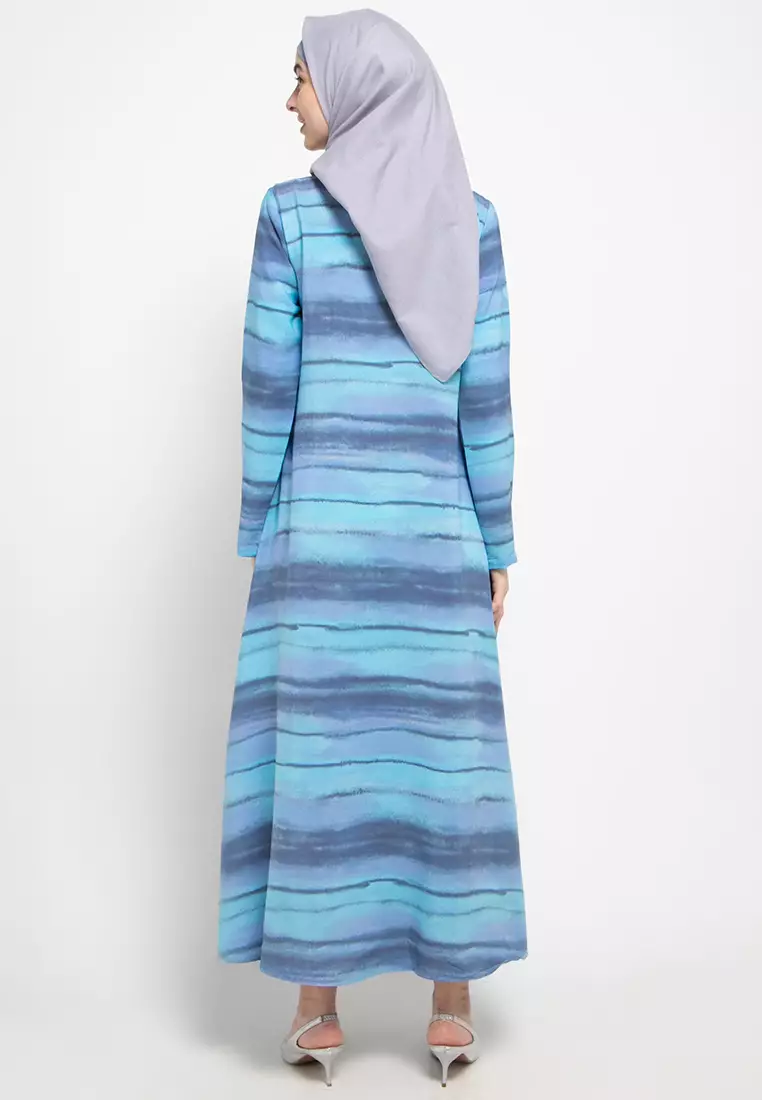 Paisley Maxi Dress In Blue Print