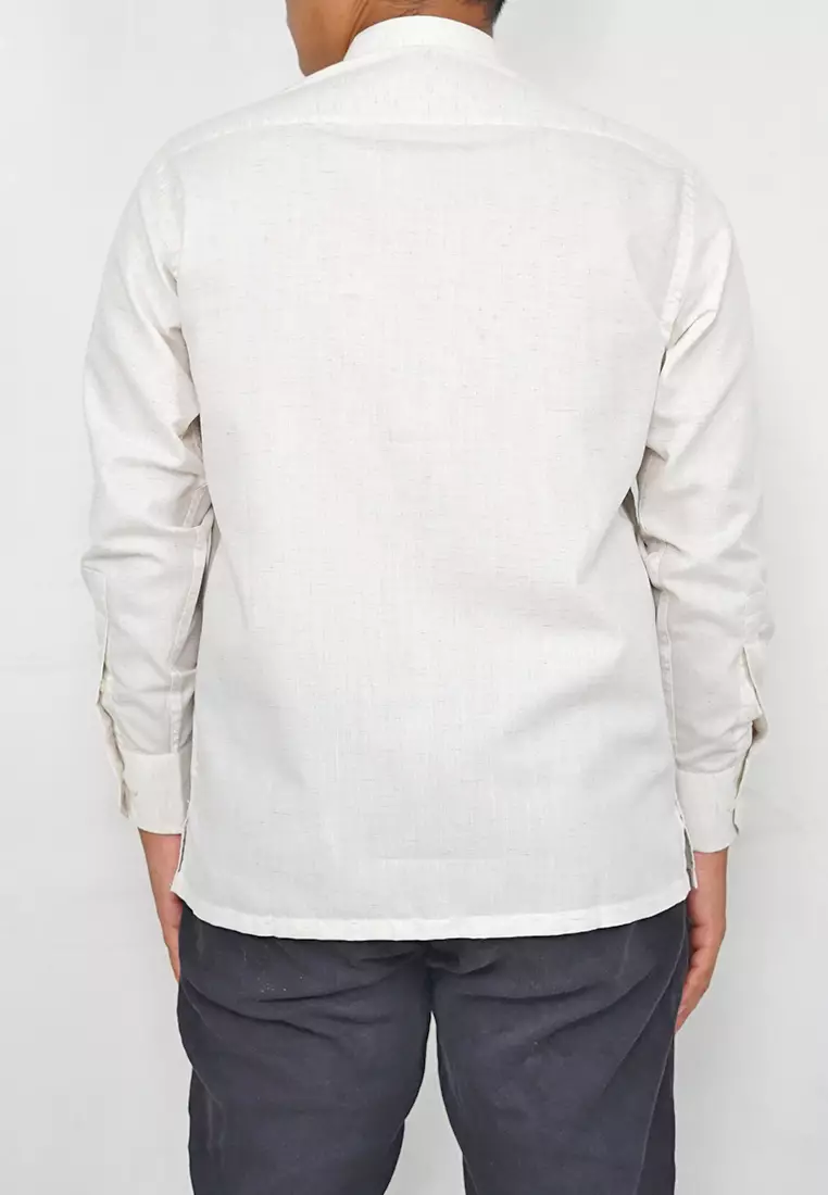 Crocodile KOKO Katun | Lengan Panjang Men Shirt Kemeja Corak kontemporer | Relax Fit 1155