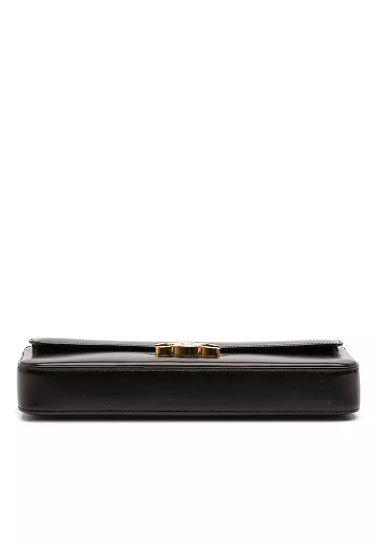 Pre-Loved Celine Shiny Calfskin Triomphe Chain Shoulder Bag