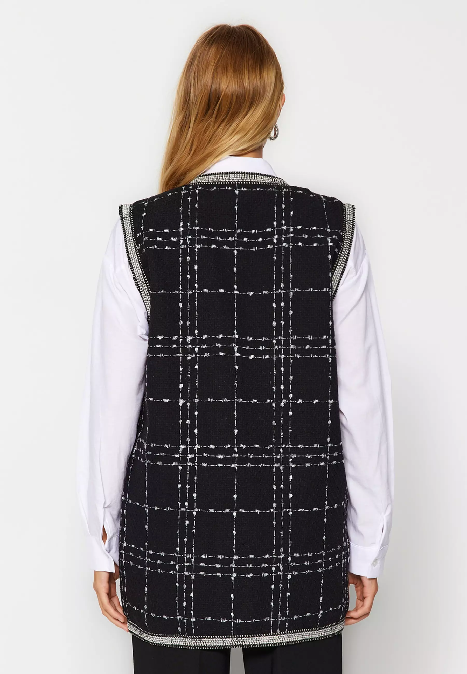 Tweed Long Vest