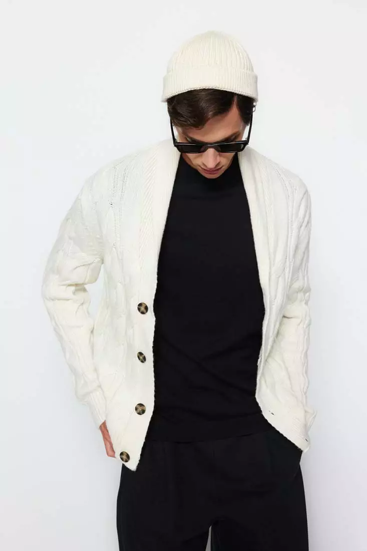 White cardigan sweater men hotsell