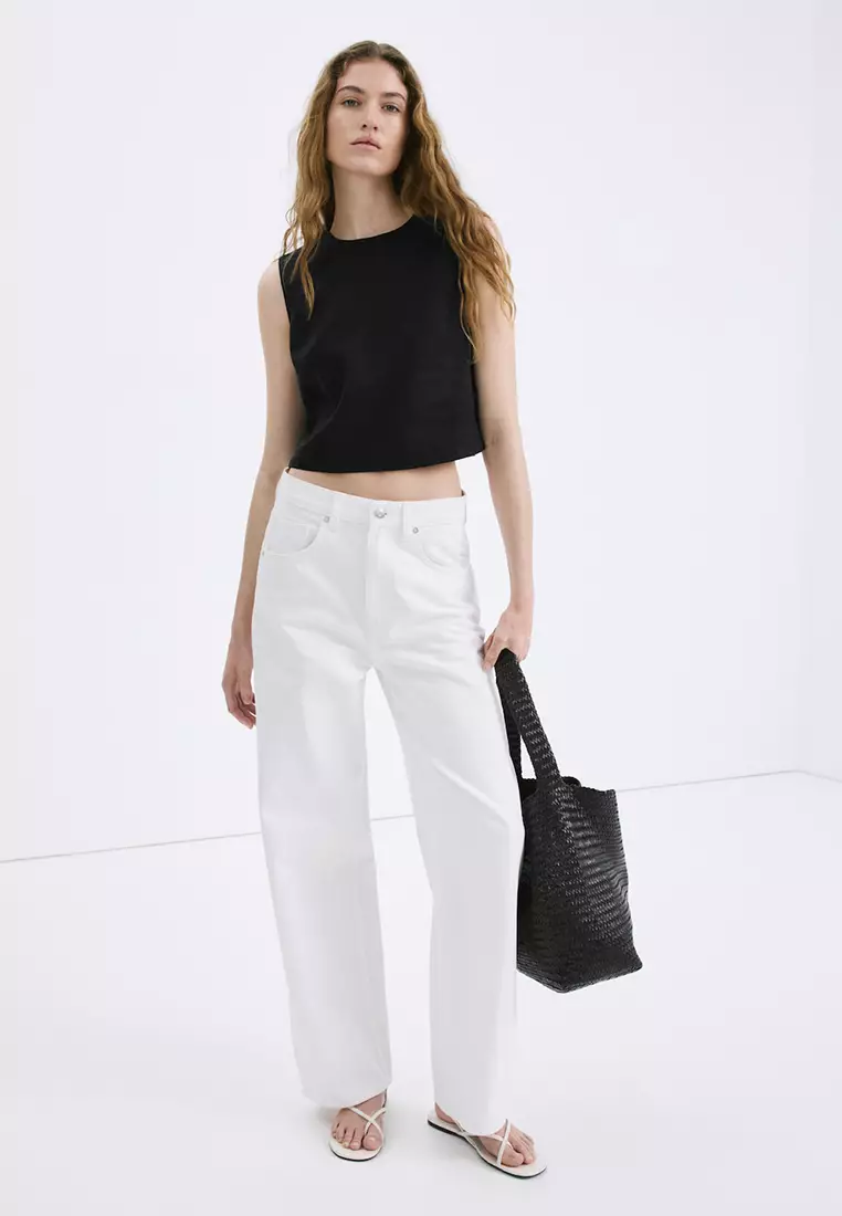 100% Linen Crop Top