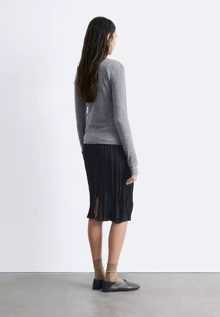 Knee-Length Crêpe Skirt