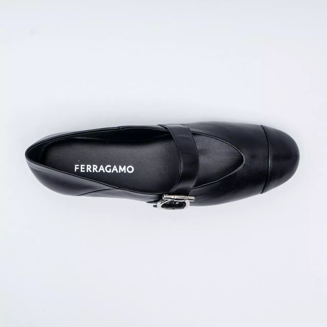 Ballerina Flats with Gancini Ornament Black