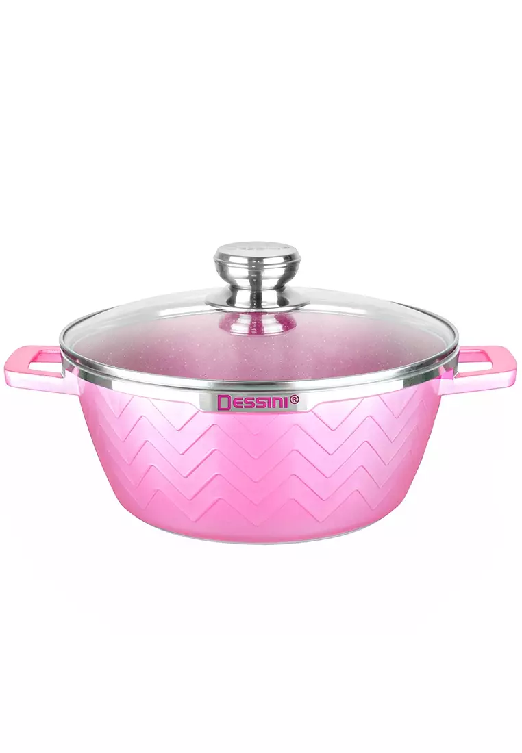 aluminum dessini non stick pink granite