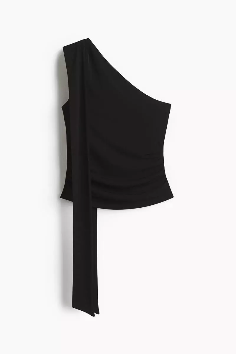 Draped one-shoulder top
