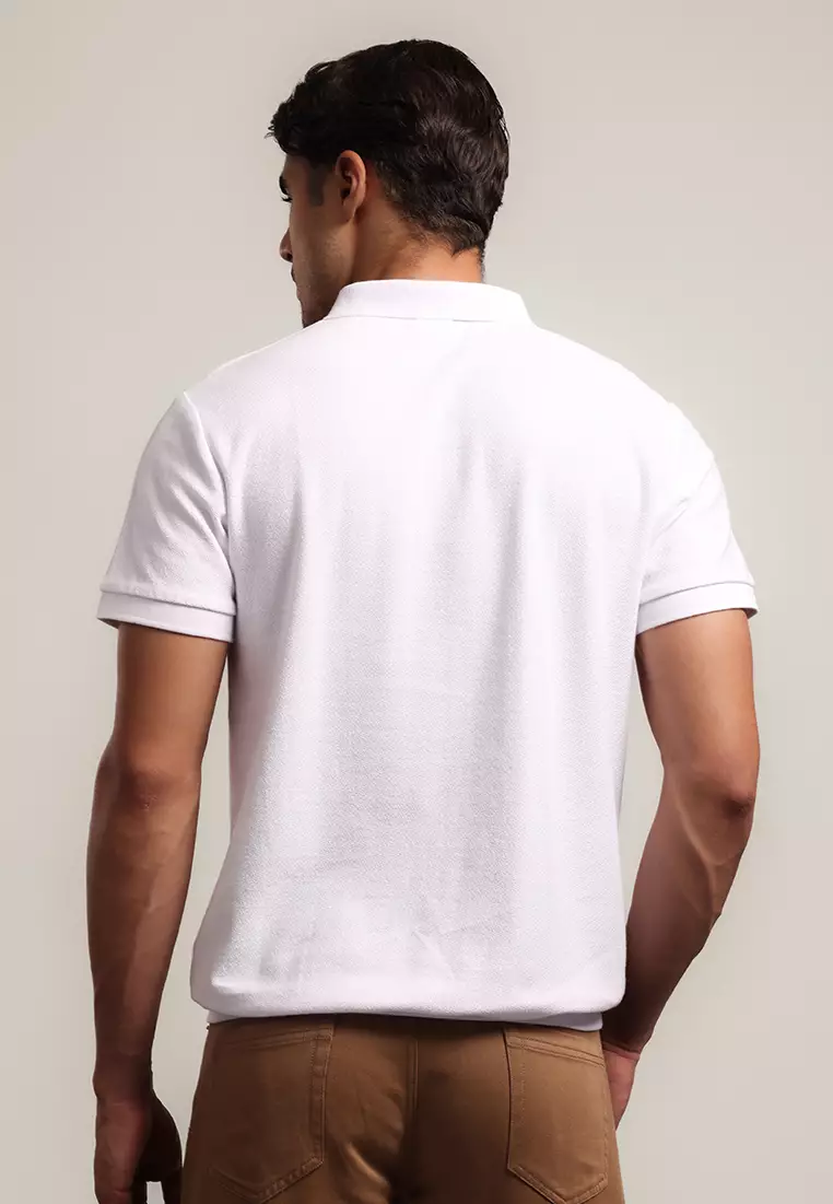 MOC - Kaos Polo Polos Pria Lengan Pendek Bentley - White