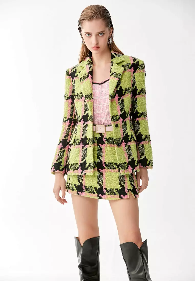 Houndstooth Tweed Blazer