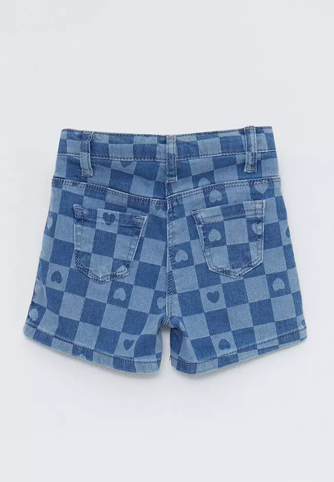 Buy LC Waikiki Checkered Baby Girl Denim Shorts 2023 Online ZALORA