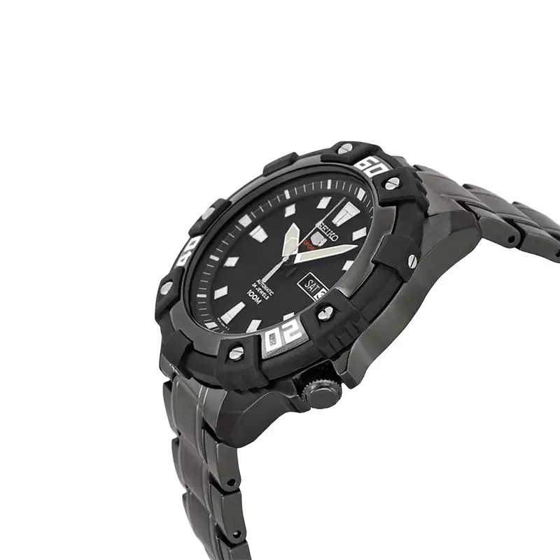 Jam Tangan Pria Seiko Automatic SKZ285K1 Samurai Shurikane Diver 200M Black Dial Black Stainless Steel Strap