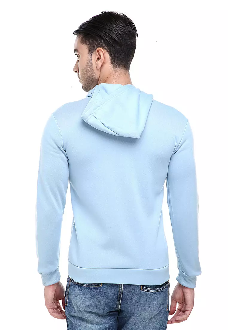 Clover Jaket Sweater Hoodie Polos Pria Casual Plain Jacket Material Polyester ORIGINAL - Blue