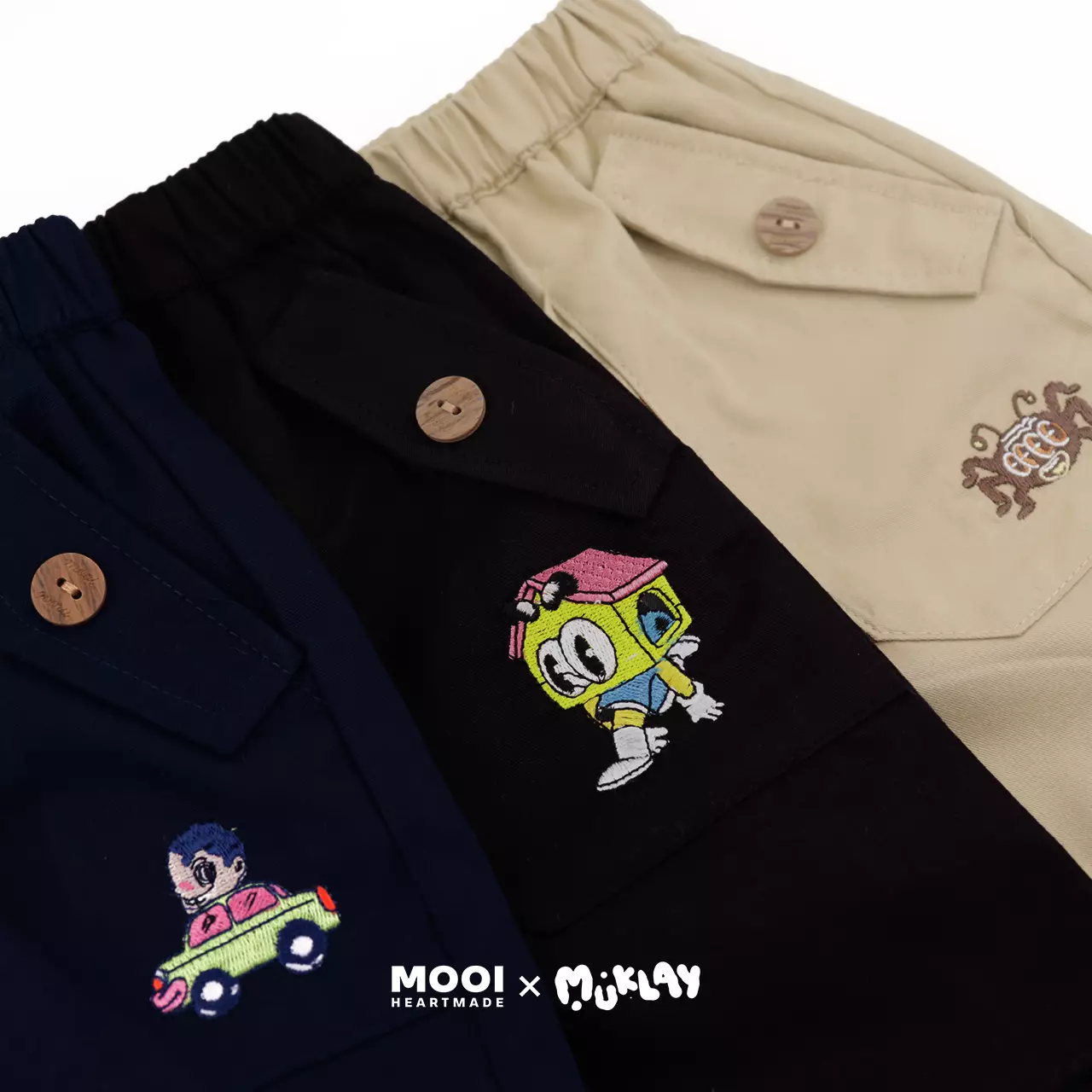 Mooi X Muklay Celana Pendek Cargo Anak Lex Short Cargo Pants Kids - Navy