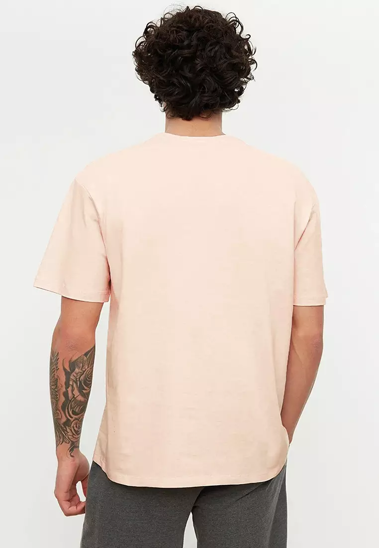 Relaxed/Comfortable cut, Crew Neck Text Printed T-Shirt