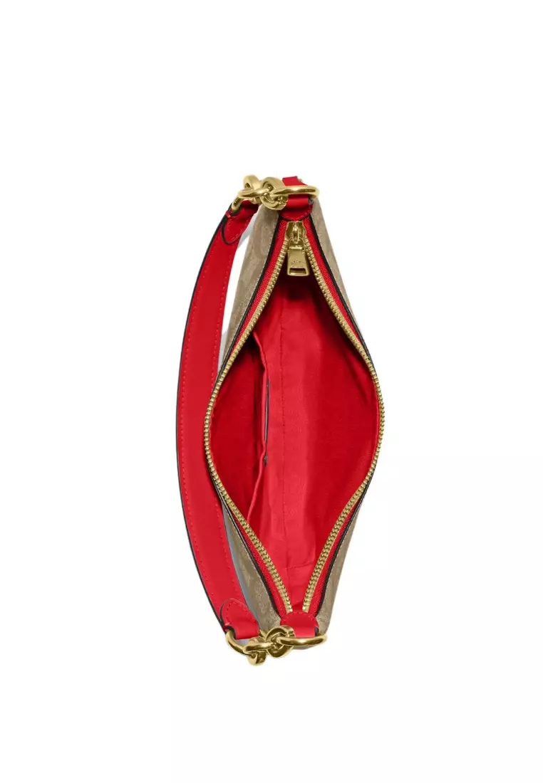 Payton Hobo In Signature Canvas Electric Red