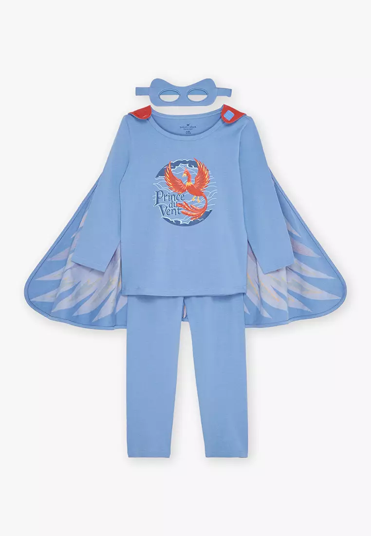 Pyjamas Set with mask and Phoenix printed Cape