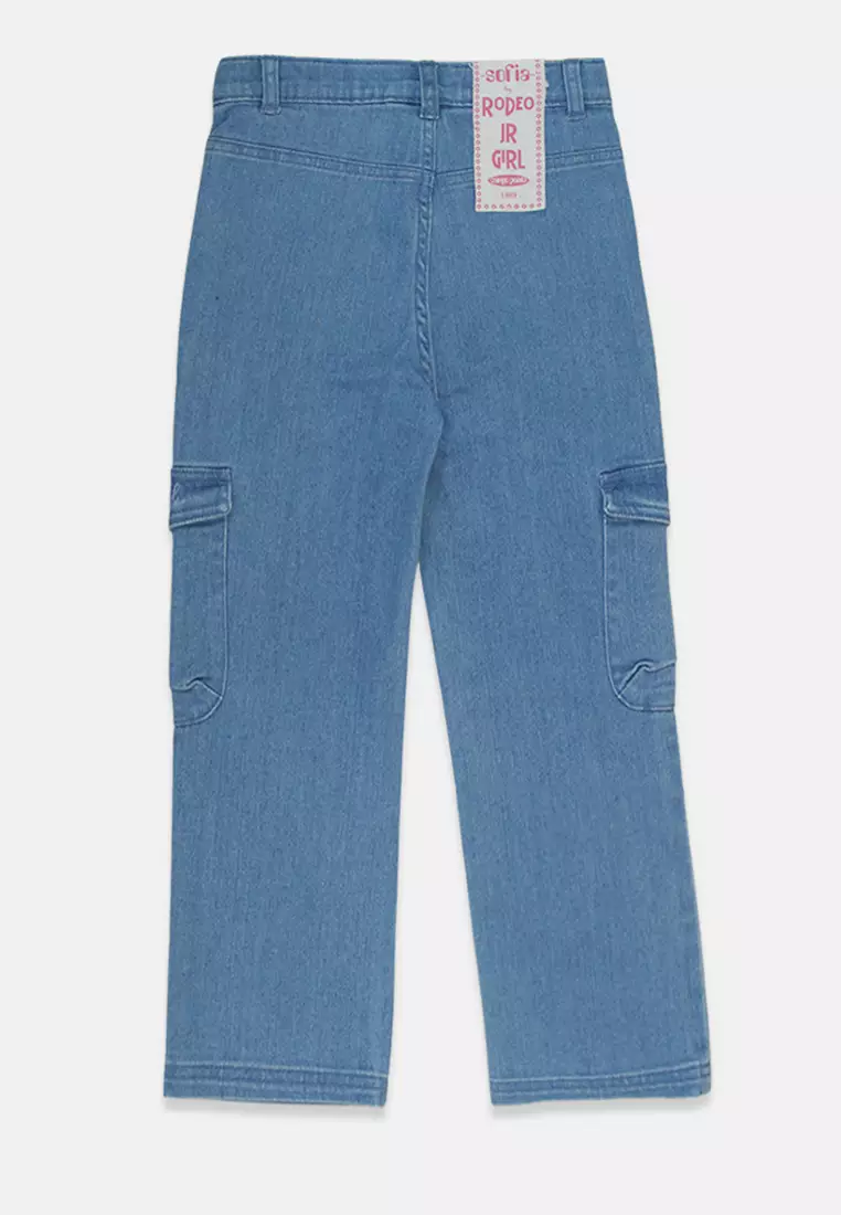 Denim/ Jeans Kargo Anak Perempuan Blue/ Rodeo Junior Girl Urban Casual