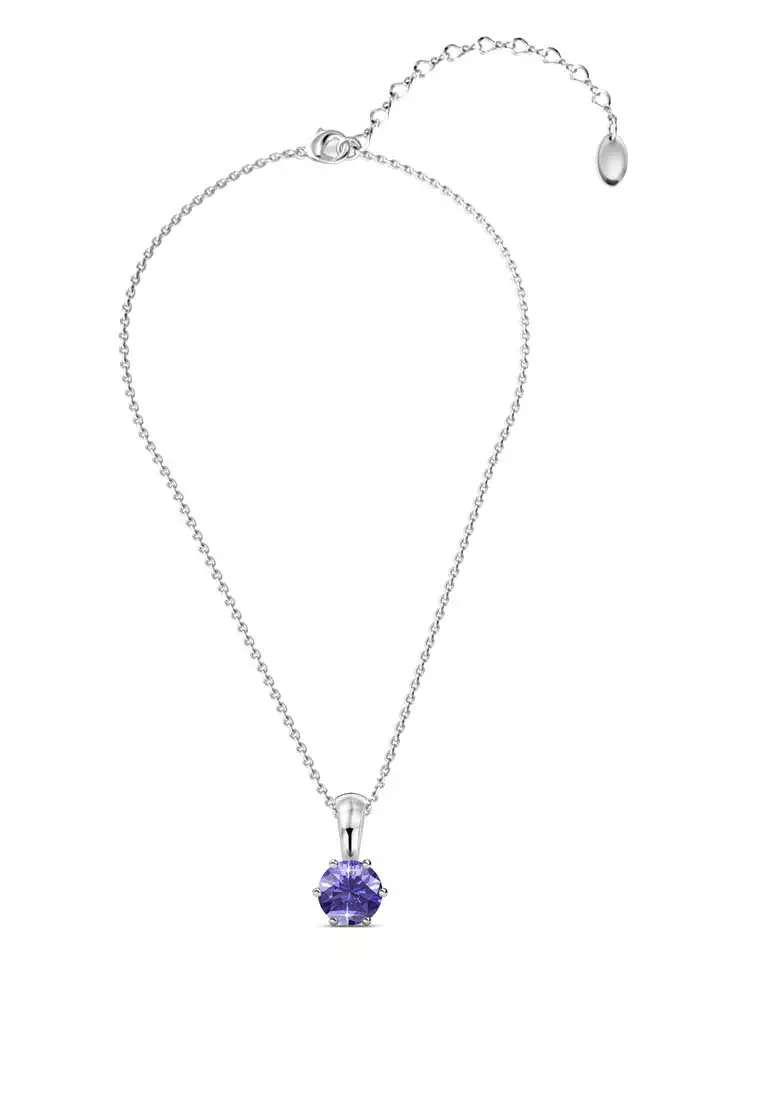 Birth Stone Pendant February Amethyst - Kalung Crystal Swarovski by Her Jewellery