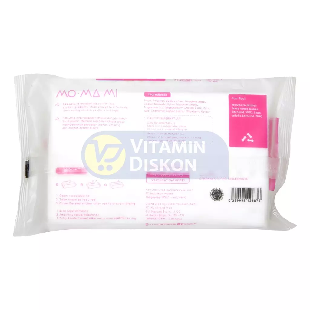 MOMAMI PACIFIAR & BOTTLE WIPES 30SHEETS