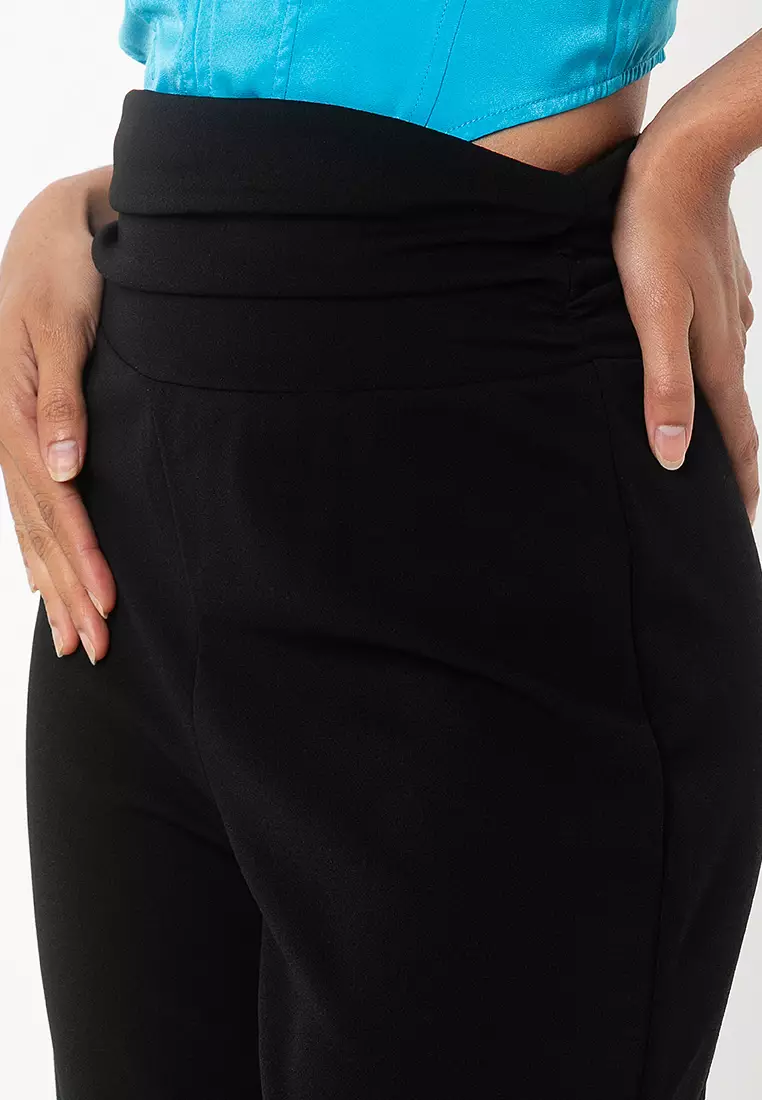 Jersey Suit Super High Waist Wide Leg Trousers