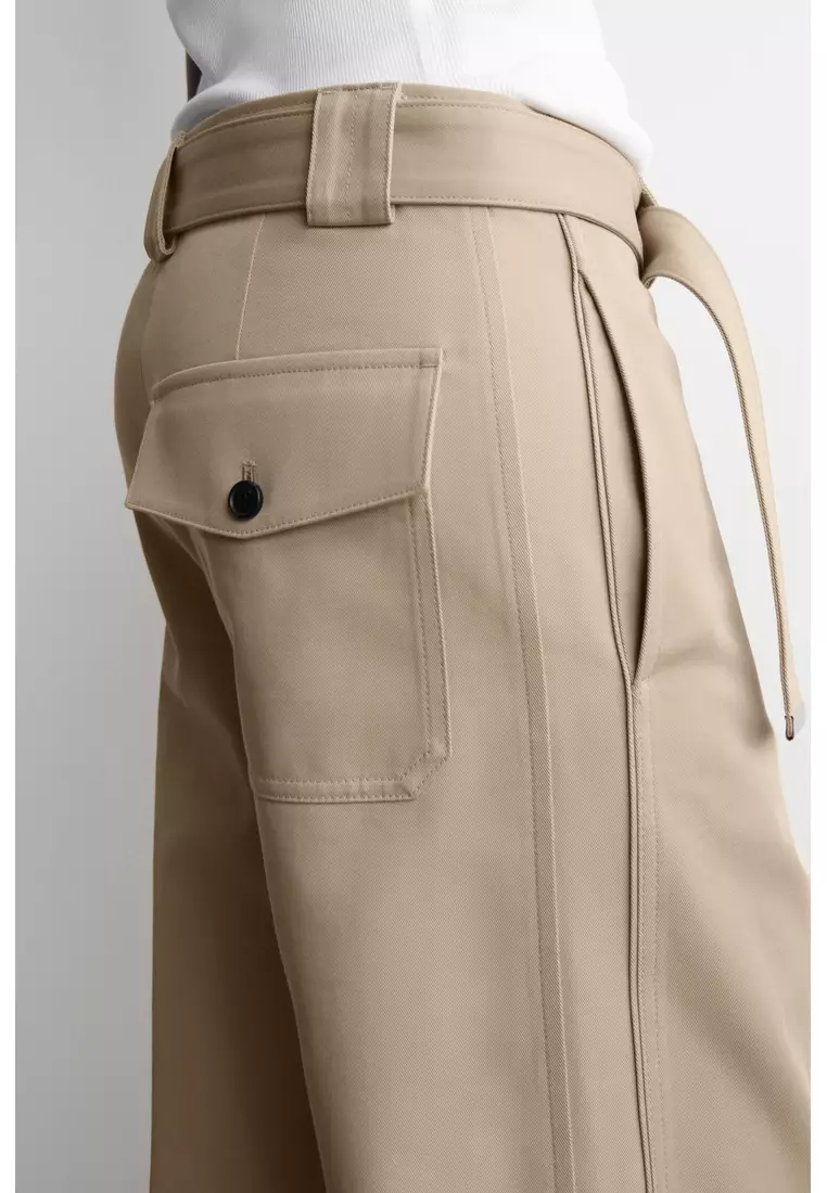 BELTED SLIM-LEG TROUSERS