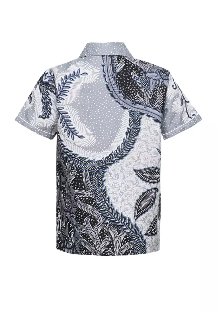 Hem Anak Batik Laki Laki Brixsio Lengan Pendek Grey