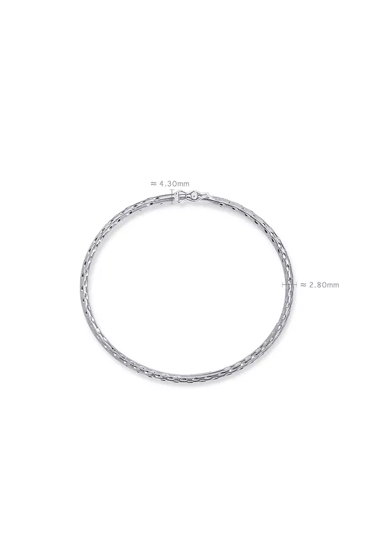 Buy MJ Jewellery MJ Jewellery 9K White Gold Bangle G11 XXS 14.5CM