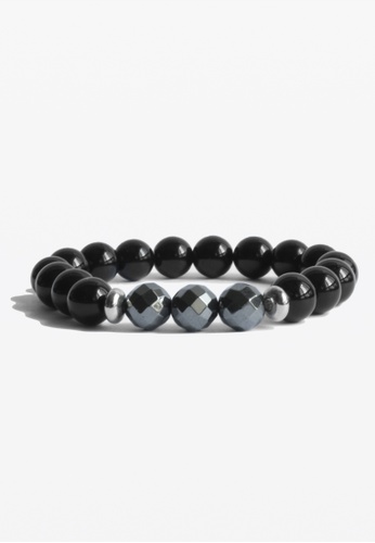 Citystate Beads silver Citystate Beads Faceted Hematite & Agate Bracelet F7790ACADC6053GS_1
