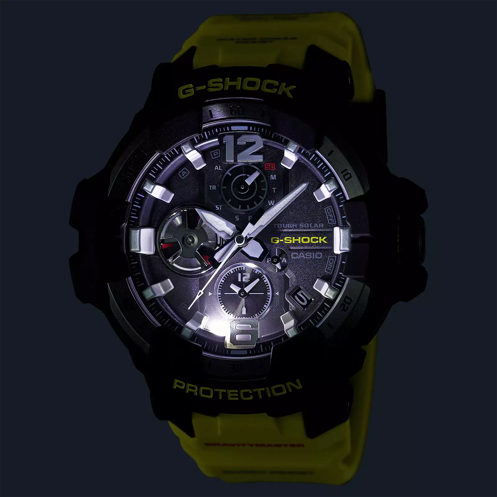 Casio G-Shock Master Of G-AIR GRAVITYMASTER - Jam Tangan Chronograph Pria - Yellow Black - Resin Band - GR-B300RY-1A9