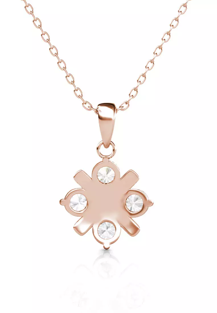 Cross Petal Pendant RG - Kalung Crystal by Her Jewellery