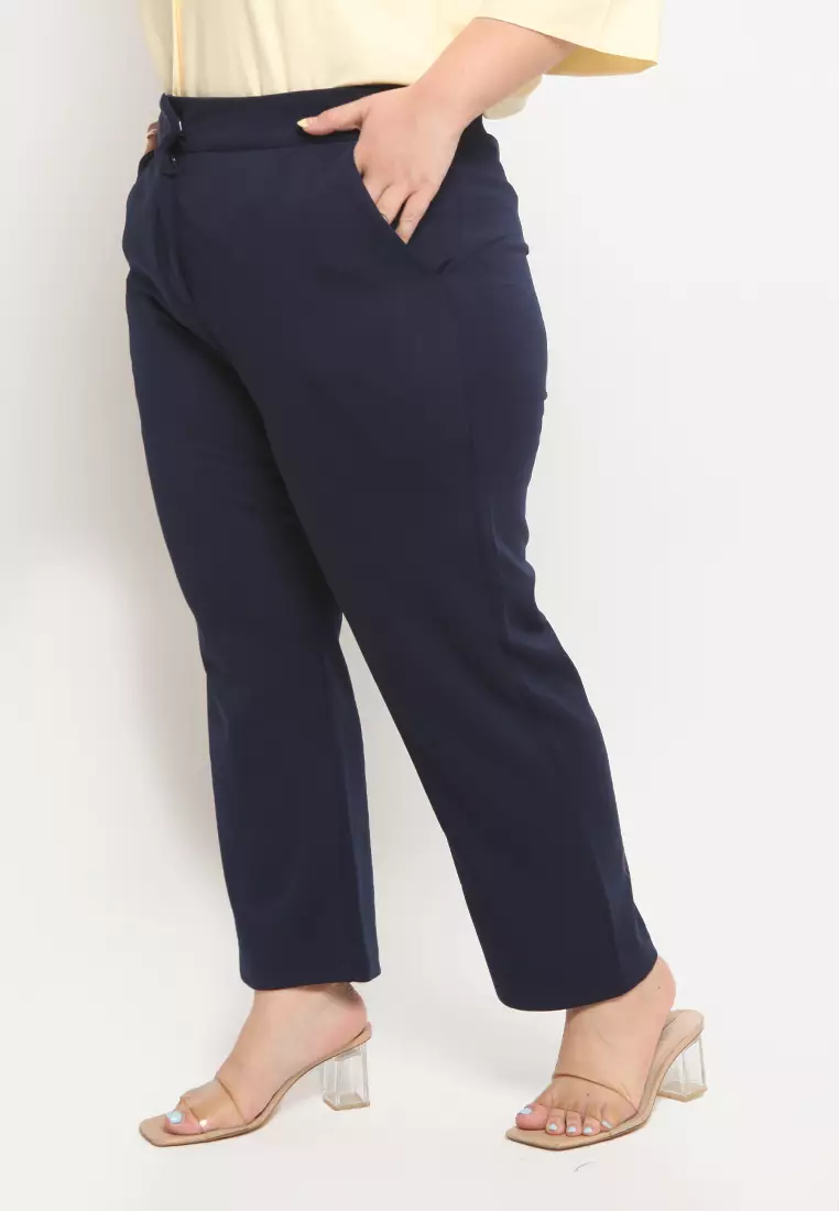Plus Size Pants Regular Fit Anais Midgnight Blue