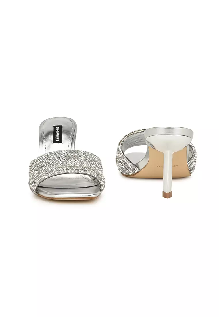 Buy Nine West Harbor Heeled Slide Sandals Silver 2024 Online | ZALORA Philippines