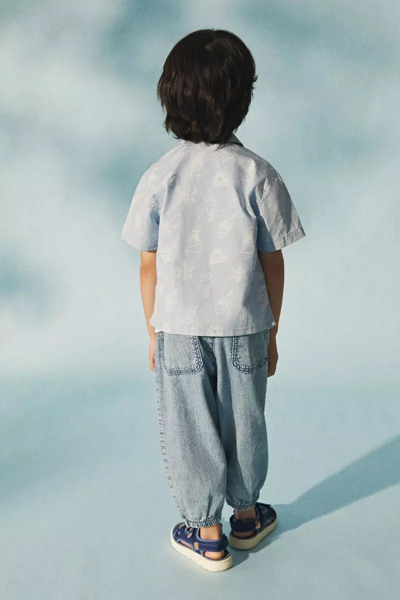 Cotton denim joggers