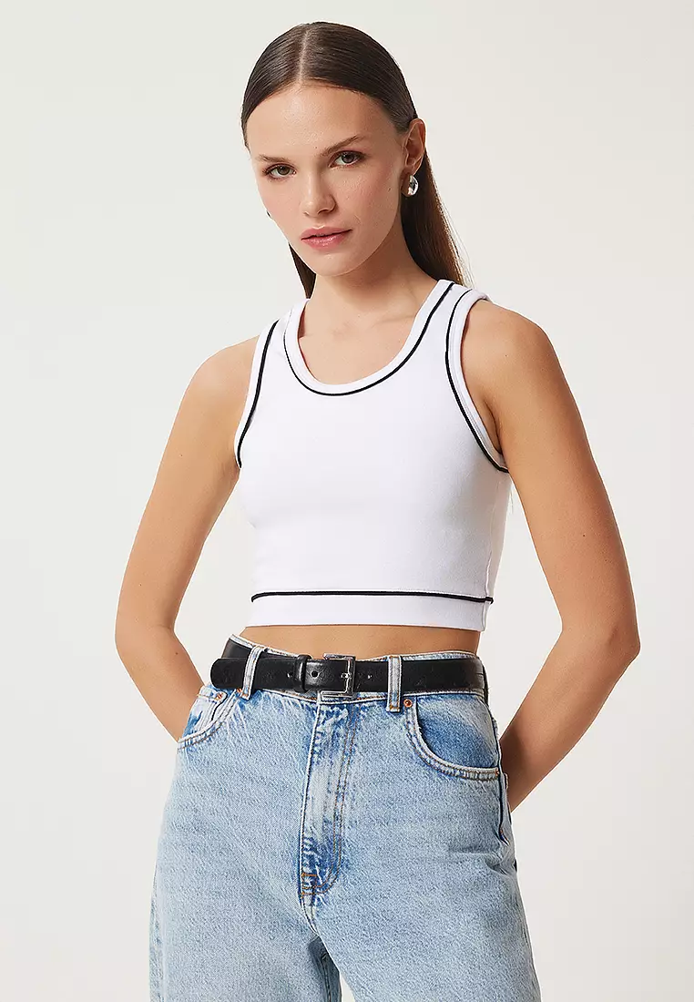 Contrast Cropped Tank Top