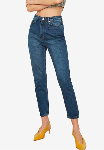Trendyol blue Cropped Denim Jeans 5F093AAF8FF8AFGS_1