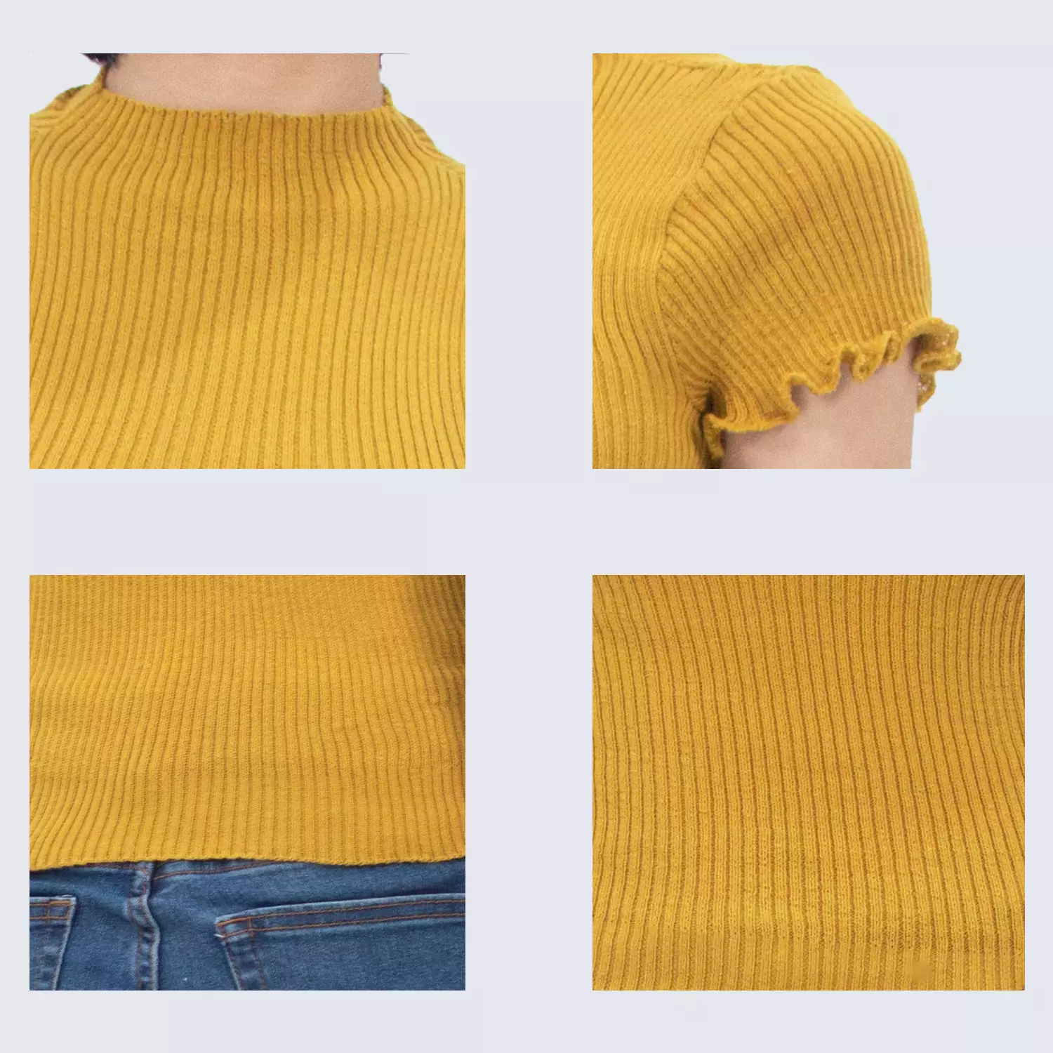 Ellen Outer Atasan Baju Rajut Wanita Gaya Fashion Korea Terbaru - KUNING