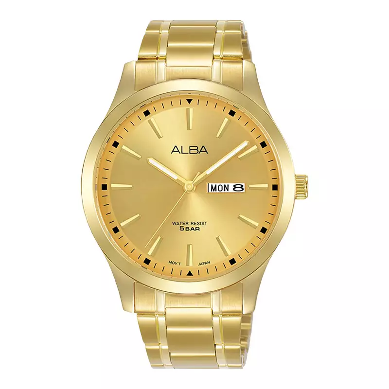 Jual Alba Jam Tangan Pria Alba AJ6148X1 Men Gold Dial Gold Stainless