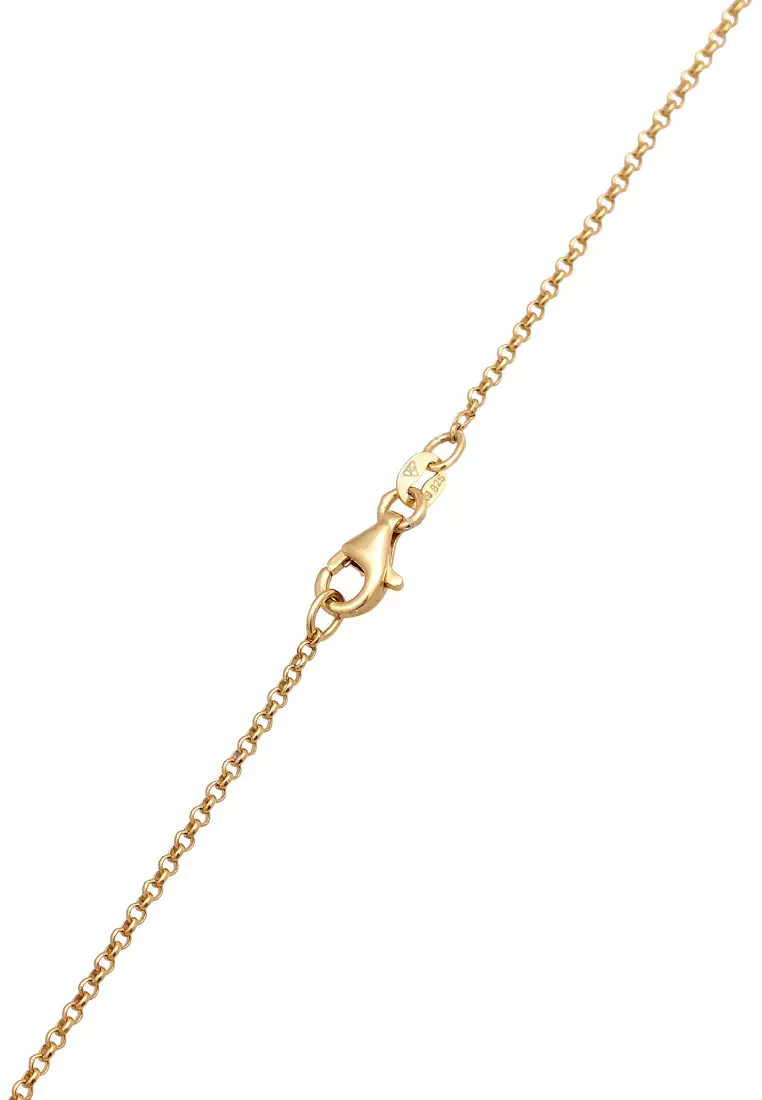 Kalung Perhiasan Perak 925 Wanita Platelet Pendant Pearls Elegant Gold Plated