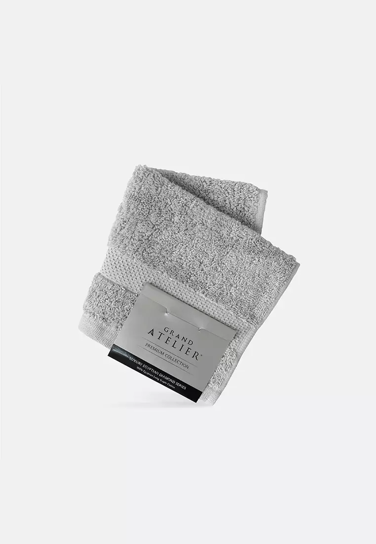 Buy Grand Atelier Silver 100 Cotton Thick Face Towel Premium