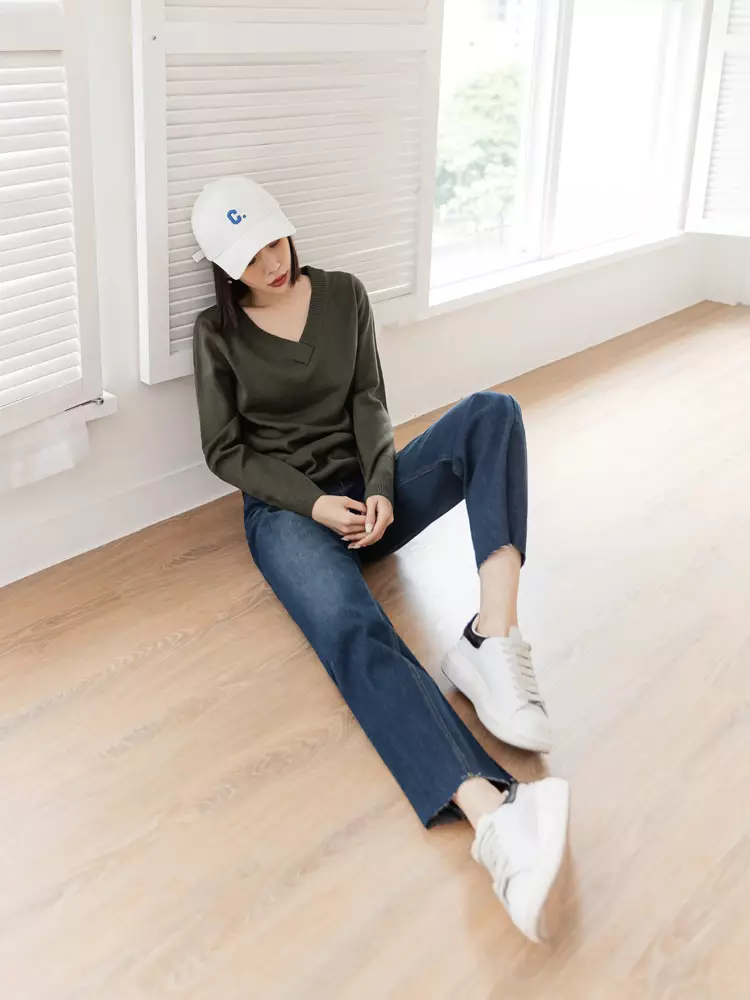 Cotton Striped Brushed Line Styling Harem Denim Pants [BA7313]