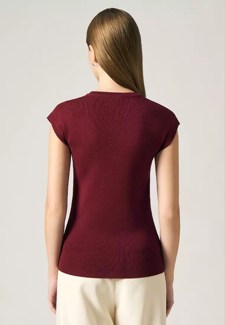 Scoop Neck Flat Knit Top