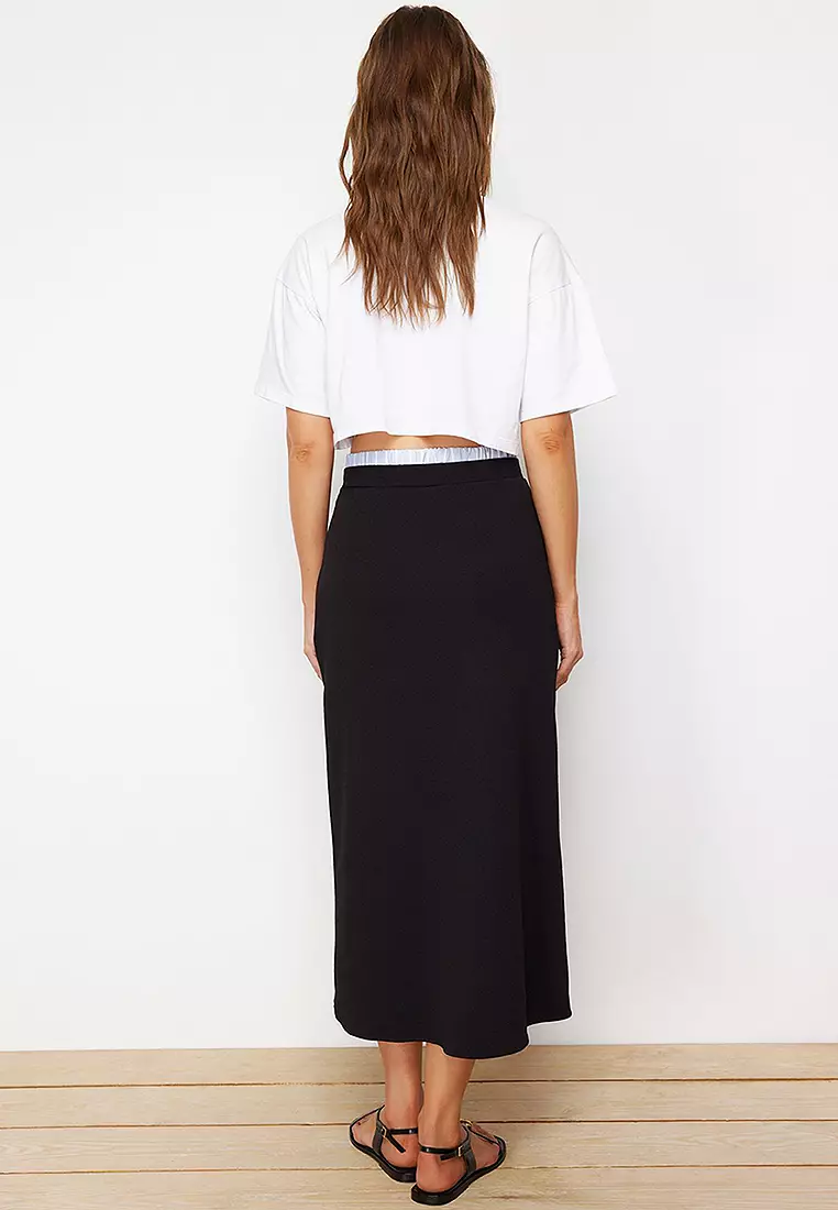Contrast Band Skirt