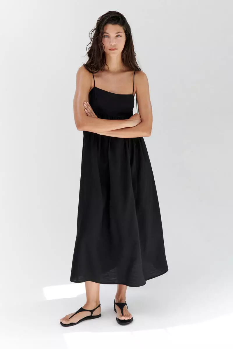 Tie-strap midi dress