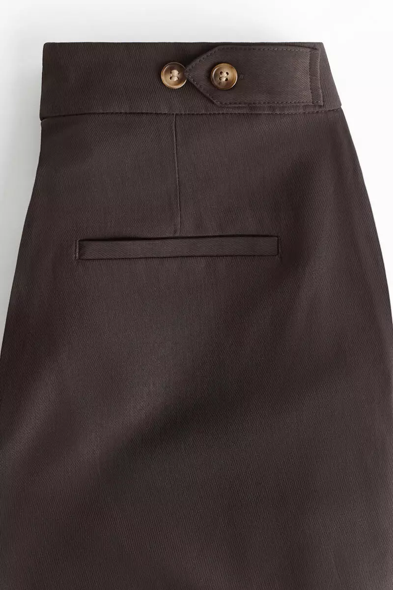 Barrel-leg twill trousers