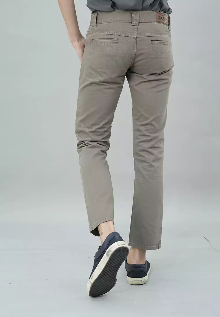 LGS - Celana Panjang Casual Pria Warna Coklat Chinos Reguler Fit - CCT.787.052.004.C