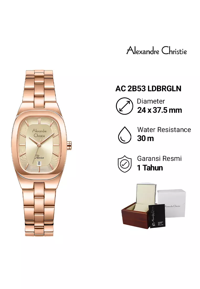 Alexandre Christie Passion - Jam Tangan Analog Wanita - Rosegold Stainless Steel - 2B53LDBRGLN