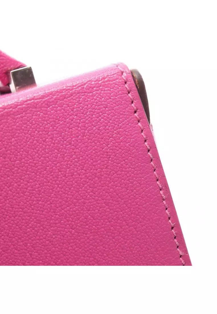 Pre-Loved Hermès cinematic magnolia 2WAY chain shoulder bag Chevre Pink purple silver hardware C engraved