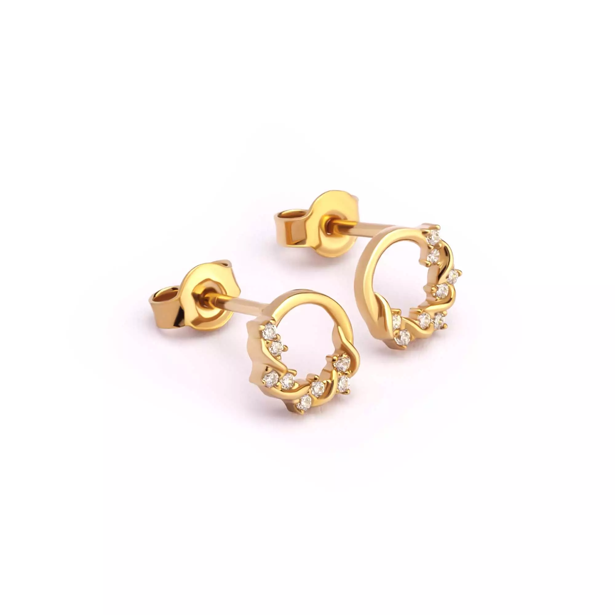 Anting Stud Emas 7k - Naya Gold Stud Earring - Adorn Collection 02 - Juene Jewelry