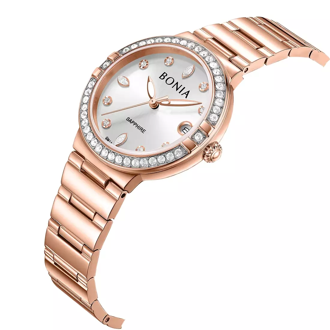 Jam Tangan Wanita Bonia Silver Dial Stainless Steel Strap Analog B10854-2517S
